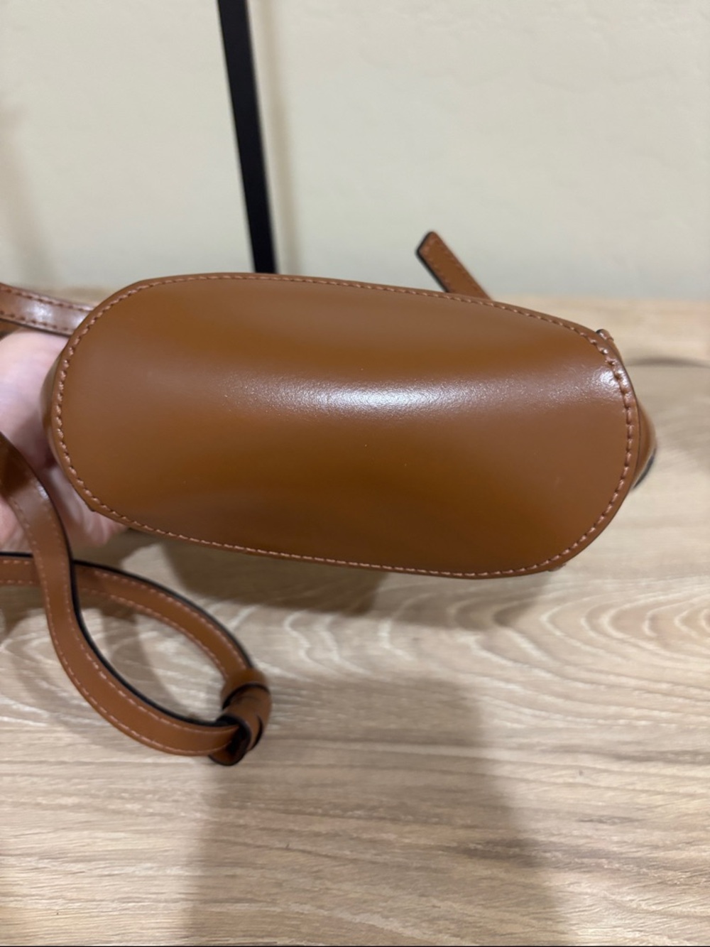 Marni Brown Leather & Straw Mini Tote with Black Logo - Picture 5 of 6
